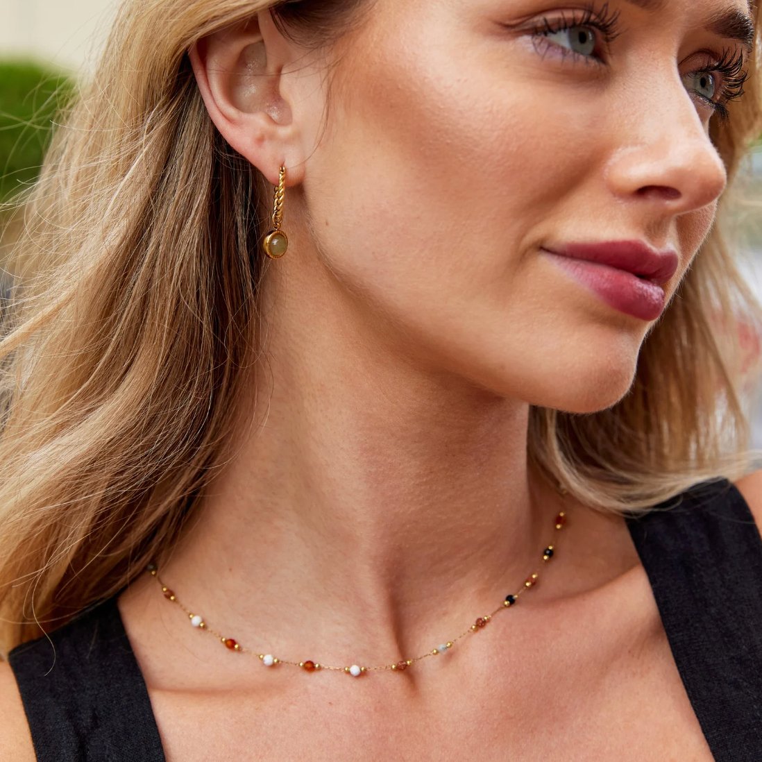 Minimalistische Collier met Steen  - By Qivii