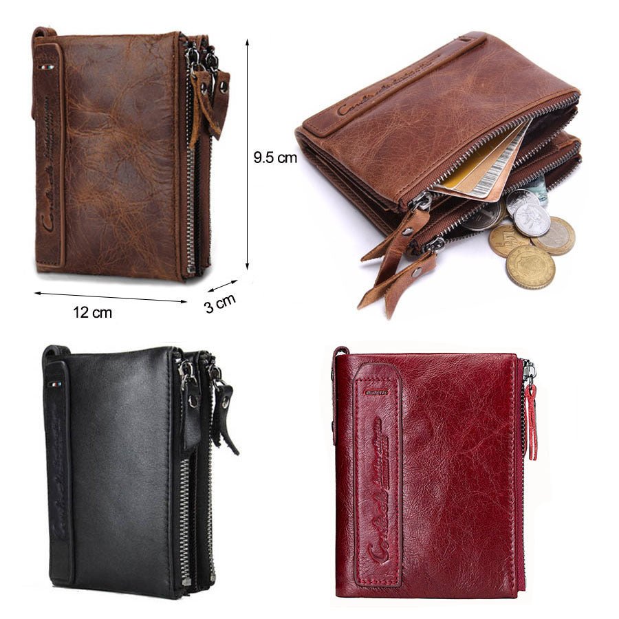 Luxury Genuine Leather Short Wallet  - By Qivii