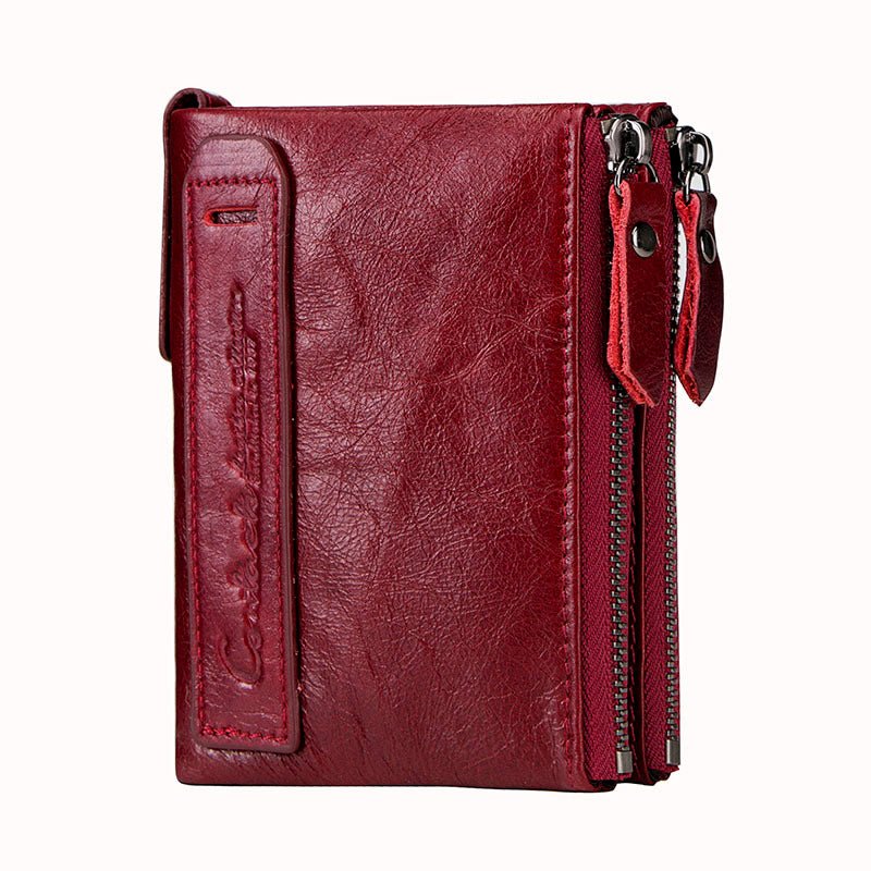 Luxury Genuine Leather Short Wallet  - By Qivii