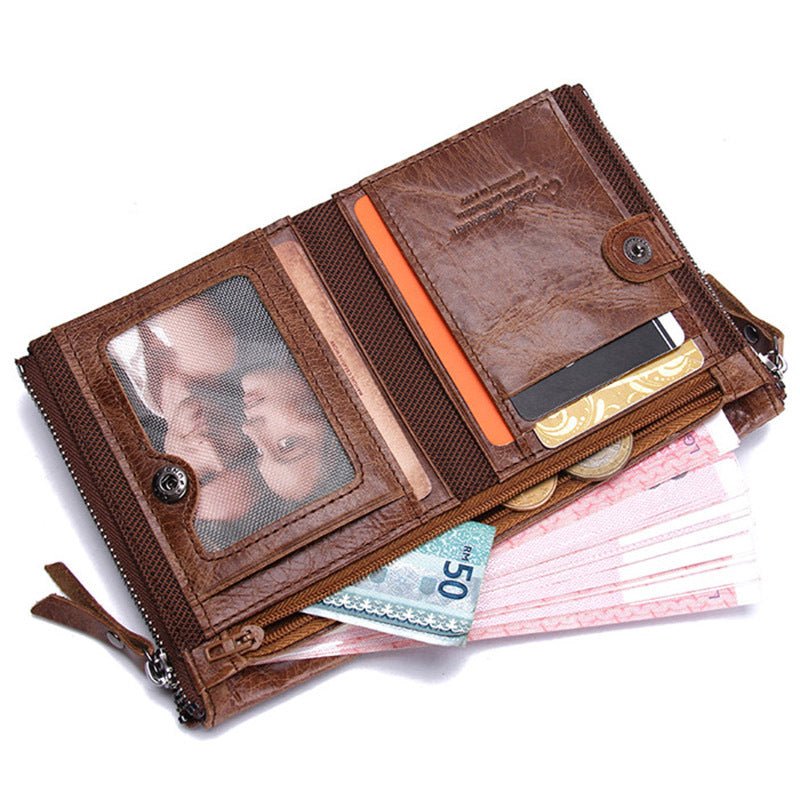 Luxury Genuine Leather Short Wallet  - By Qivii