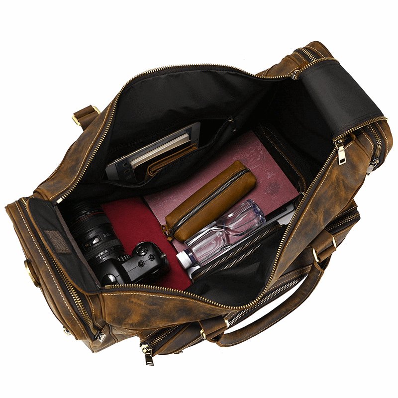 Luxury Large Capacity Retro Leather Travel Bag  - By Qivii