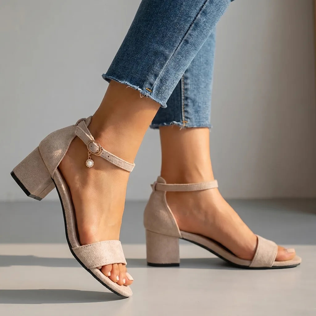 Lydia Chunky Ankle Strap Heels