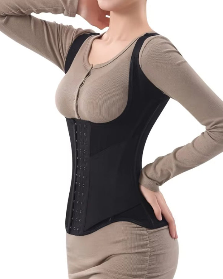 Fajas Colombianas Double Layer Tummy Control Steel Boned Waist Trainer Vest