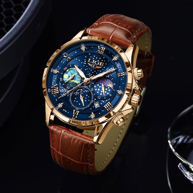 Verfijnde Maanfase Horloge  - By Qivii