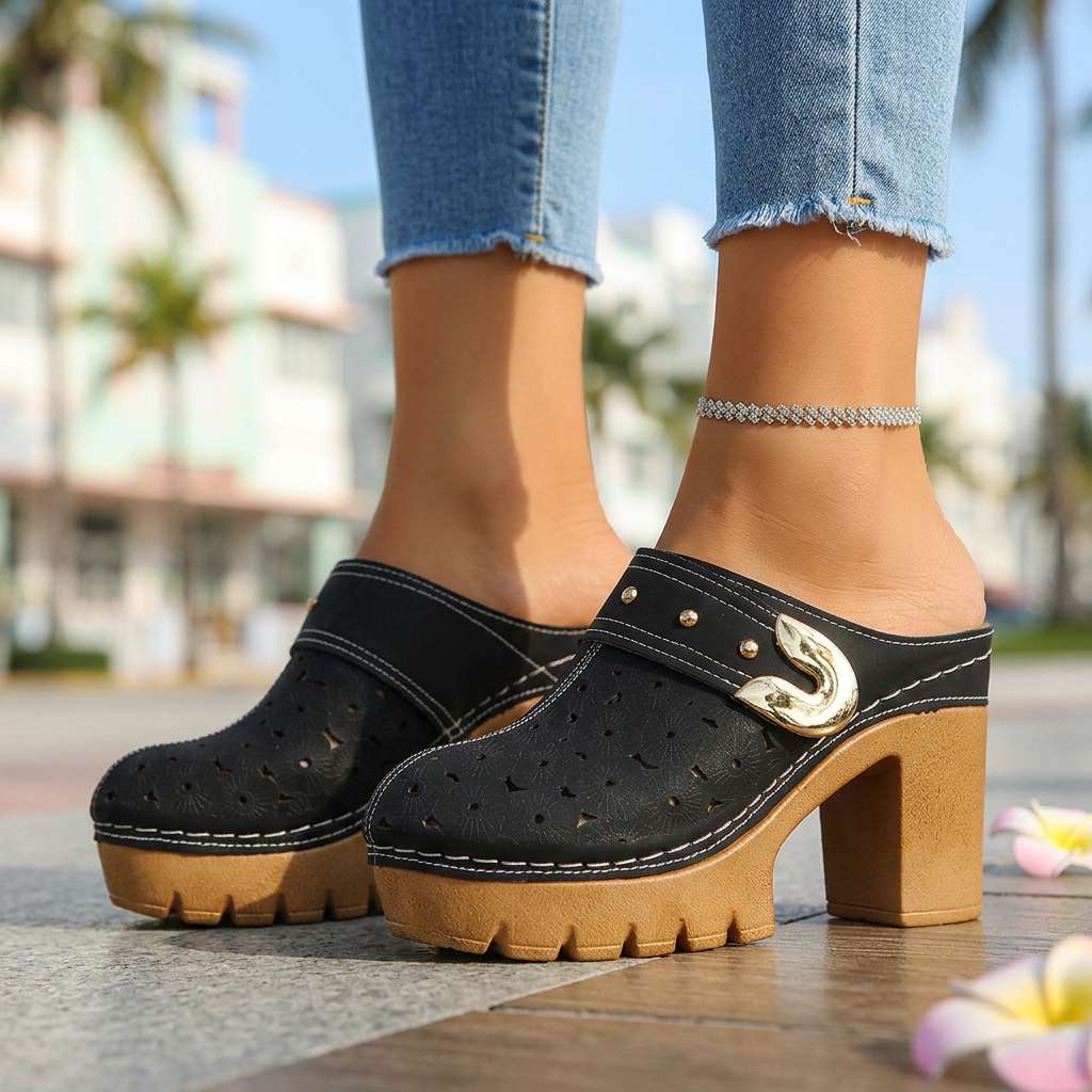 Melissa Buckle Slip-On Clogs