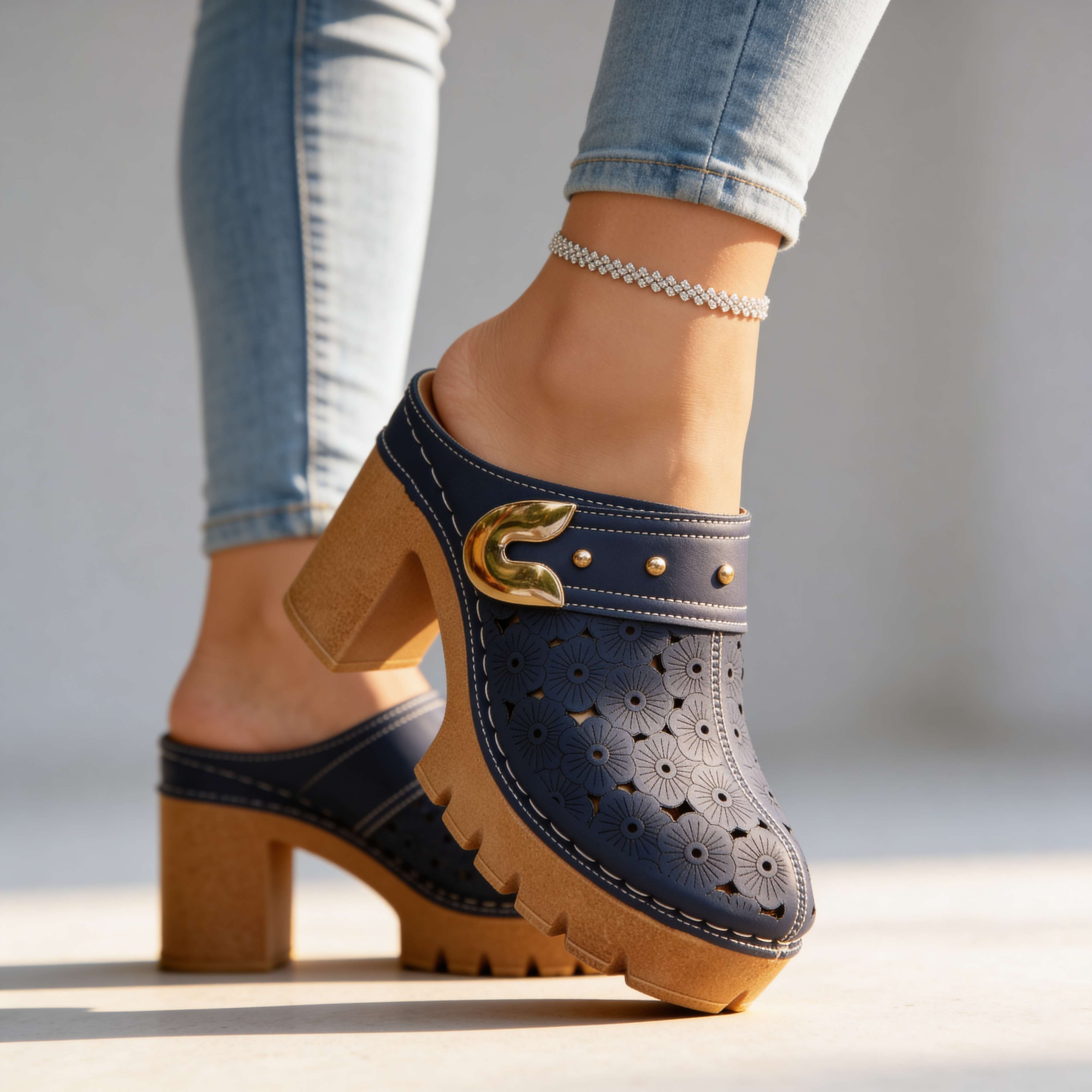 Melissa Buckle Slip-On Clogs