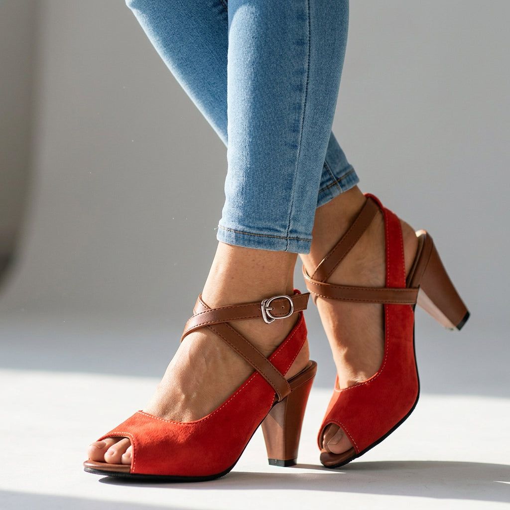Vanessa Cross Strap Heels