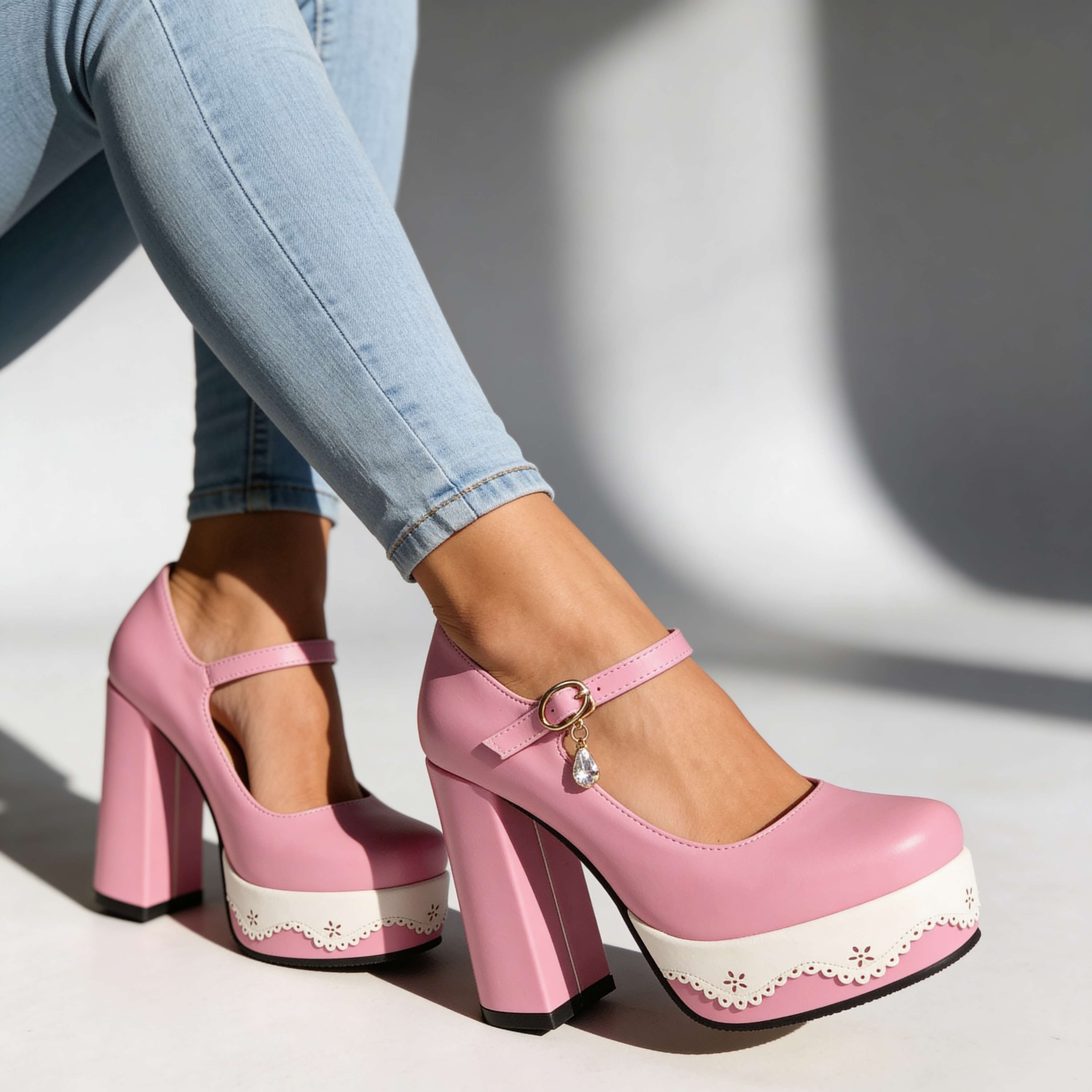 Sashia Gem Buckle Heels