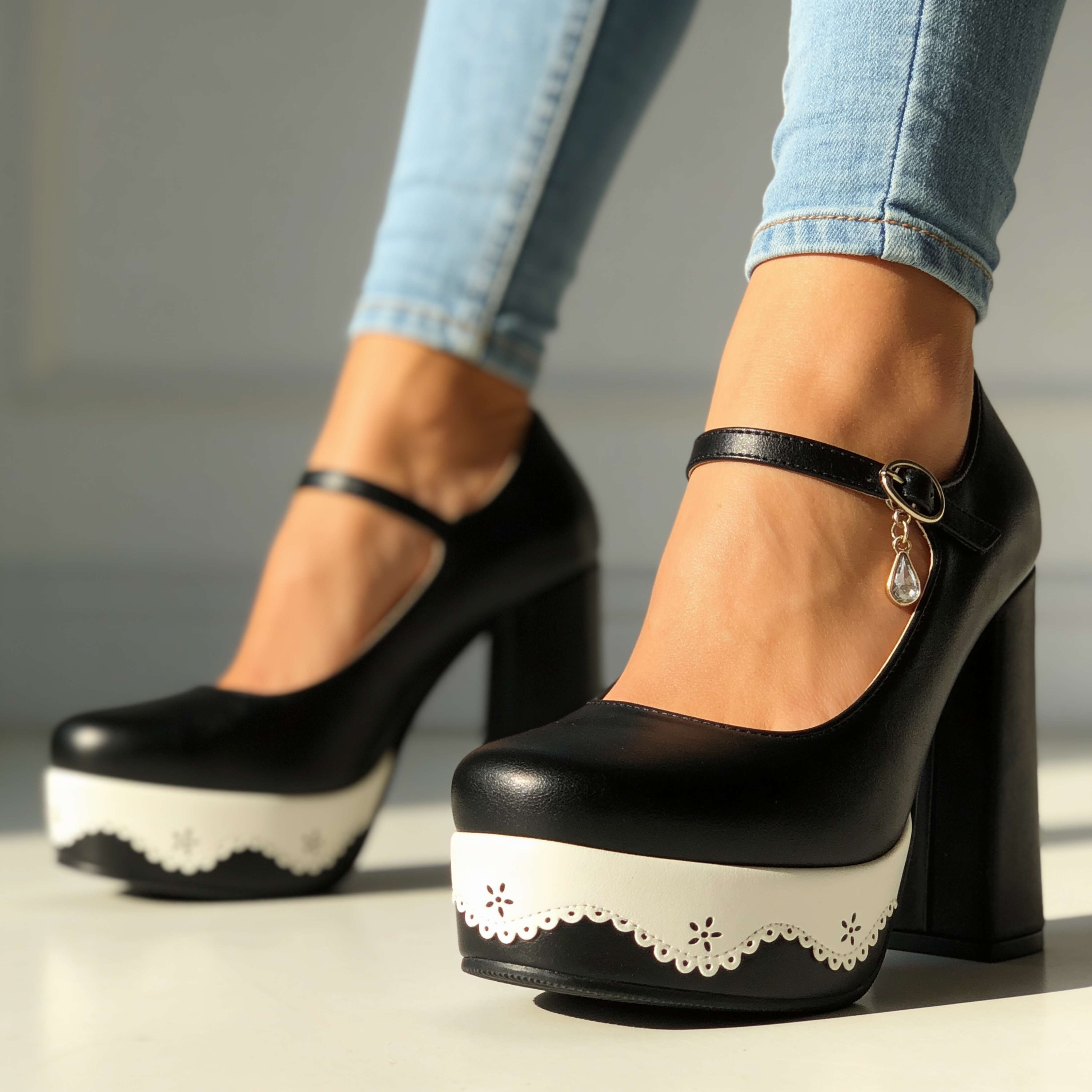 Sashia Gem Buckle Heels