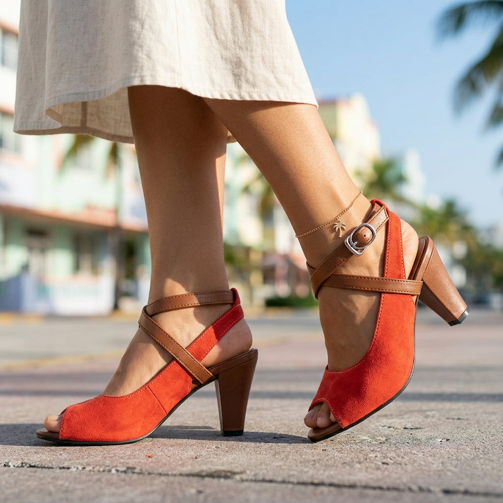 Vanessa Cross Strap Heels