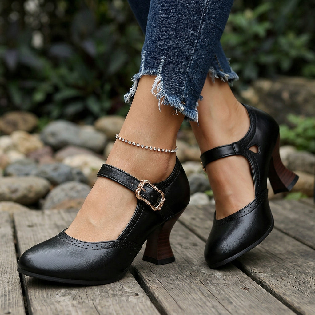 Leonia Brogue Buckle Loafers