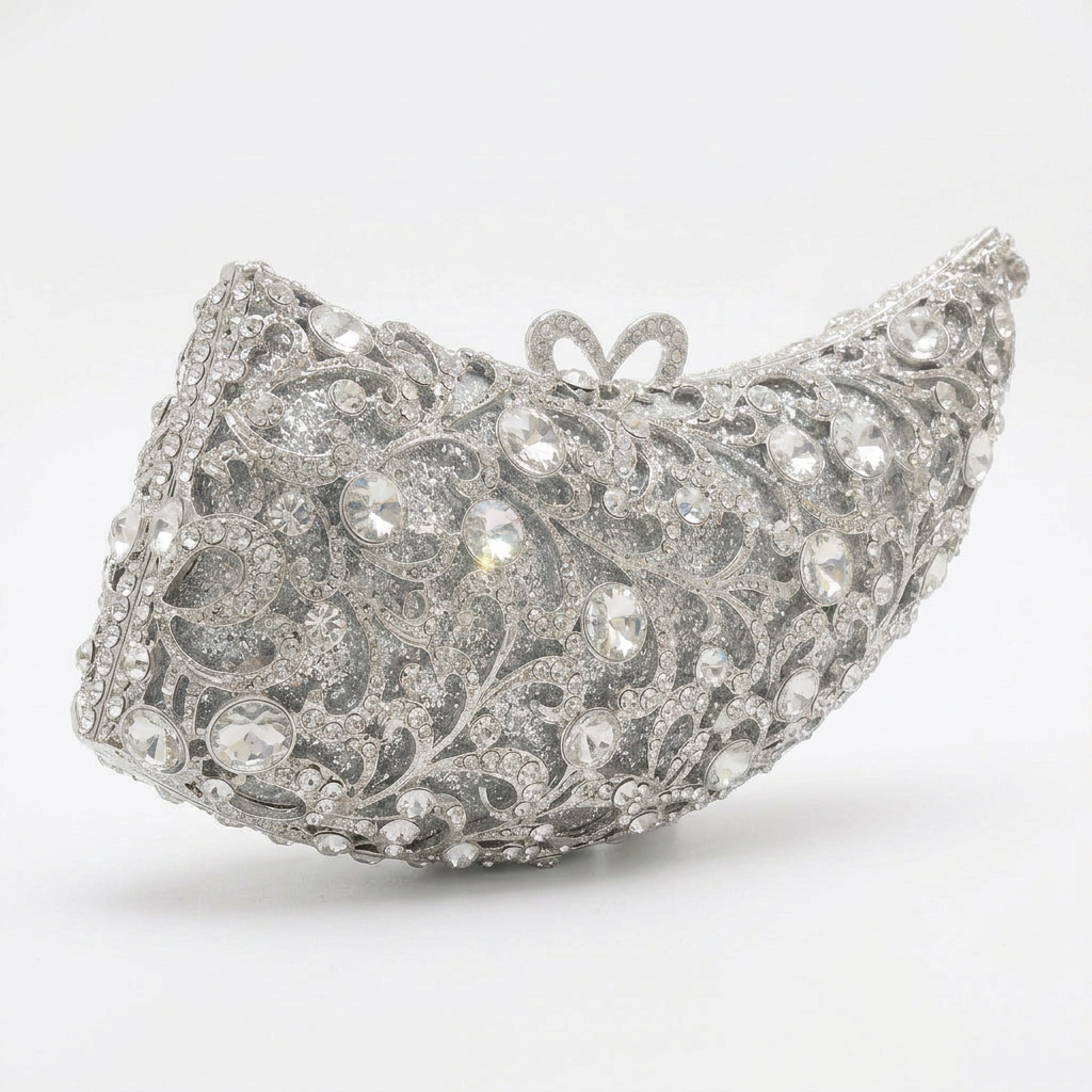 Moonbeam Crescent Crystal Clutch  - By Qivii