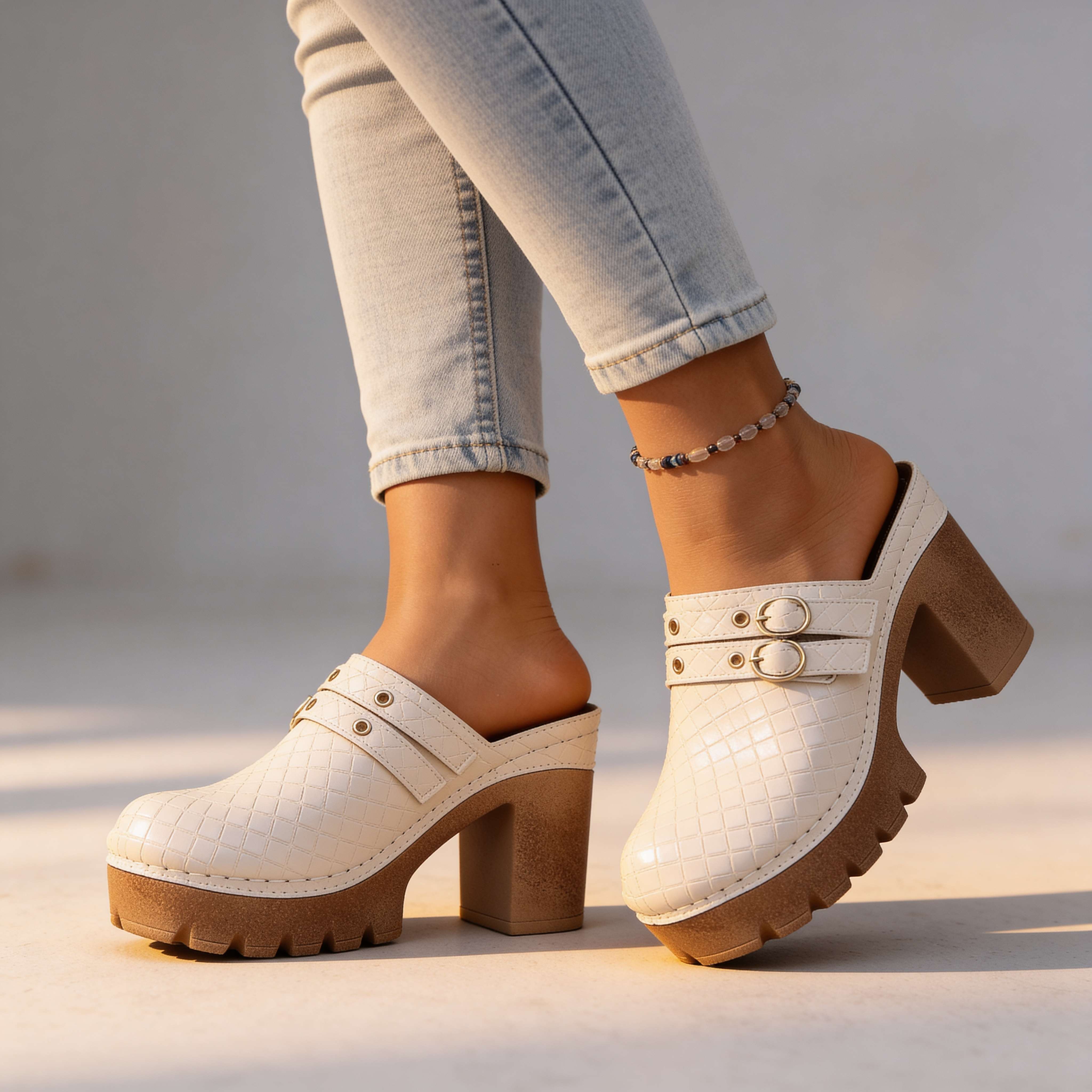 Jeannie Twin Strap Heels
