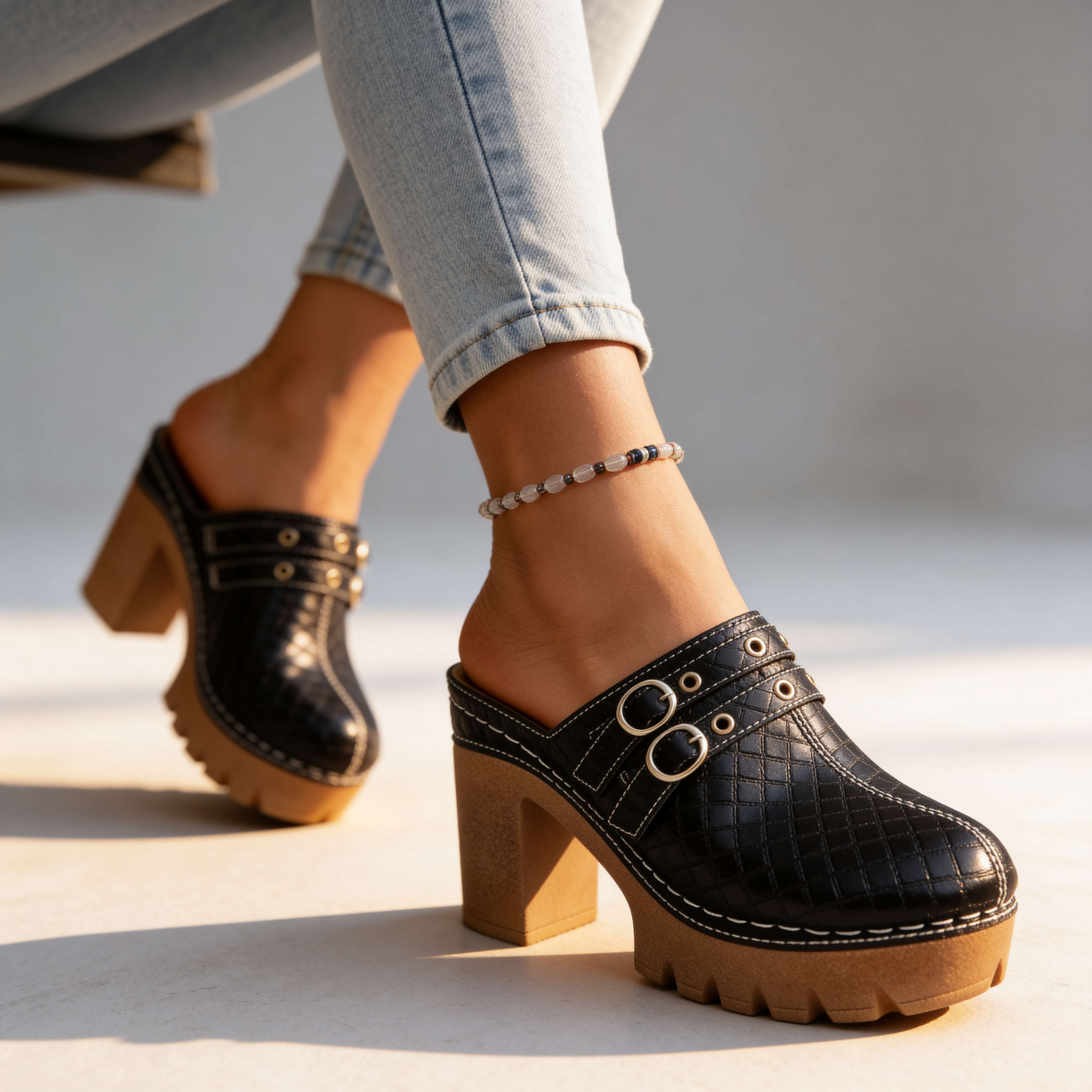 Jeannie Twin Strap Heels
