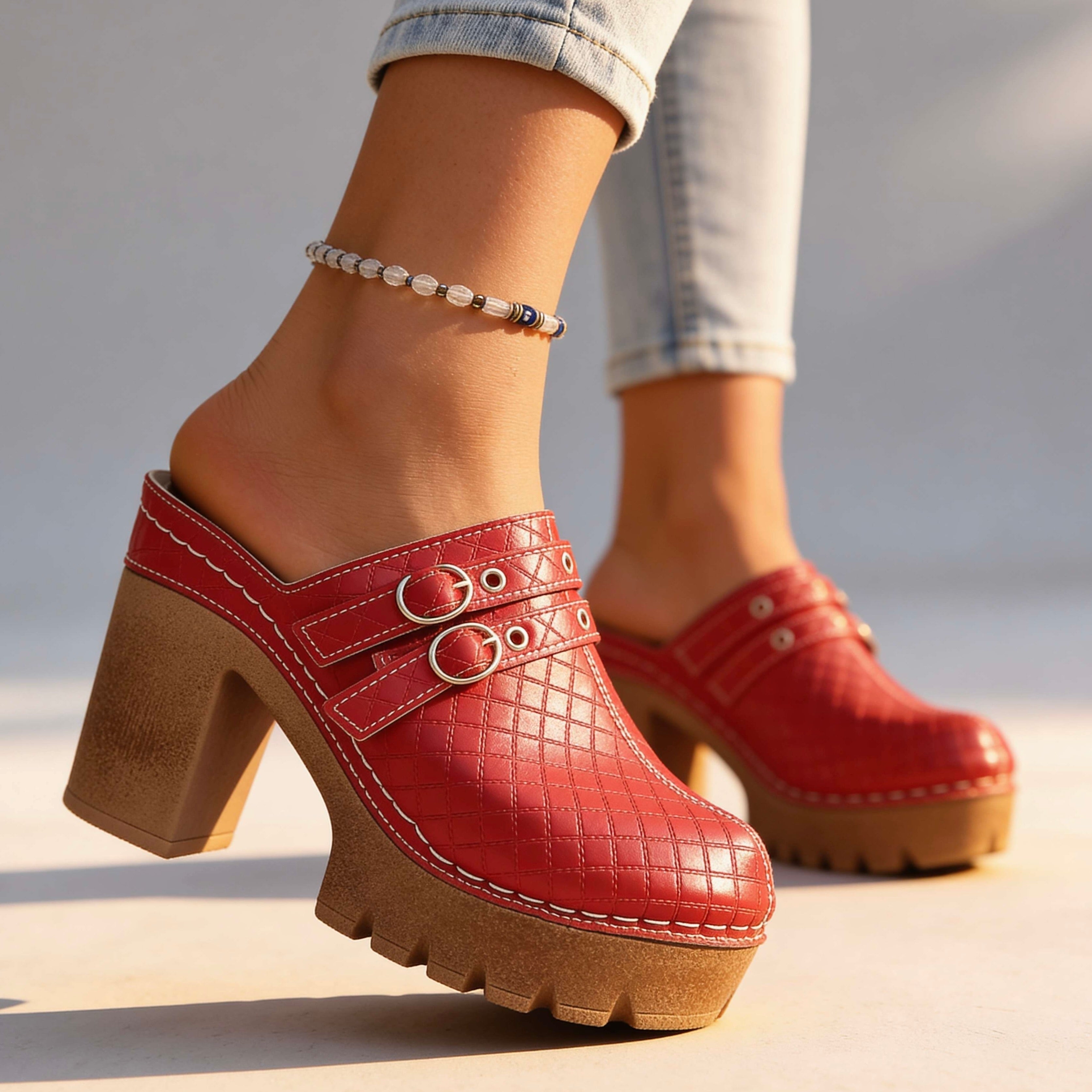 Jeannie Twin Strap Heels