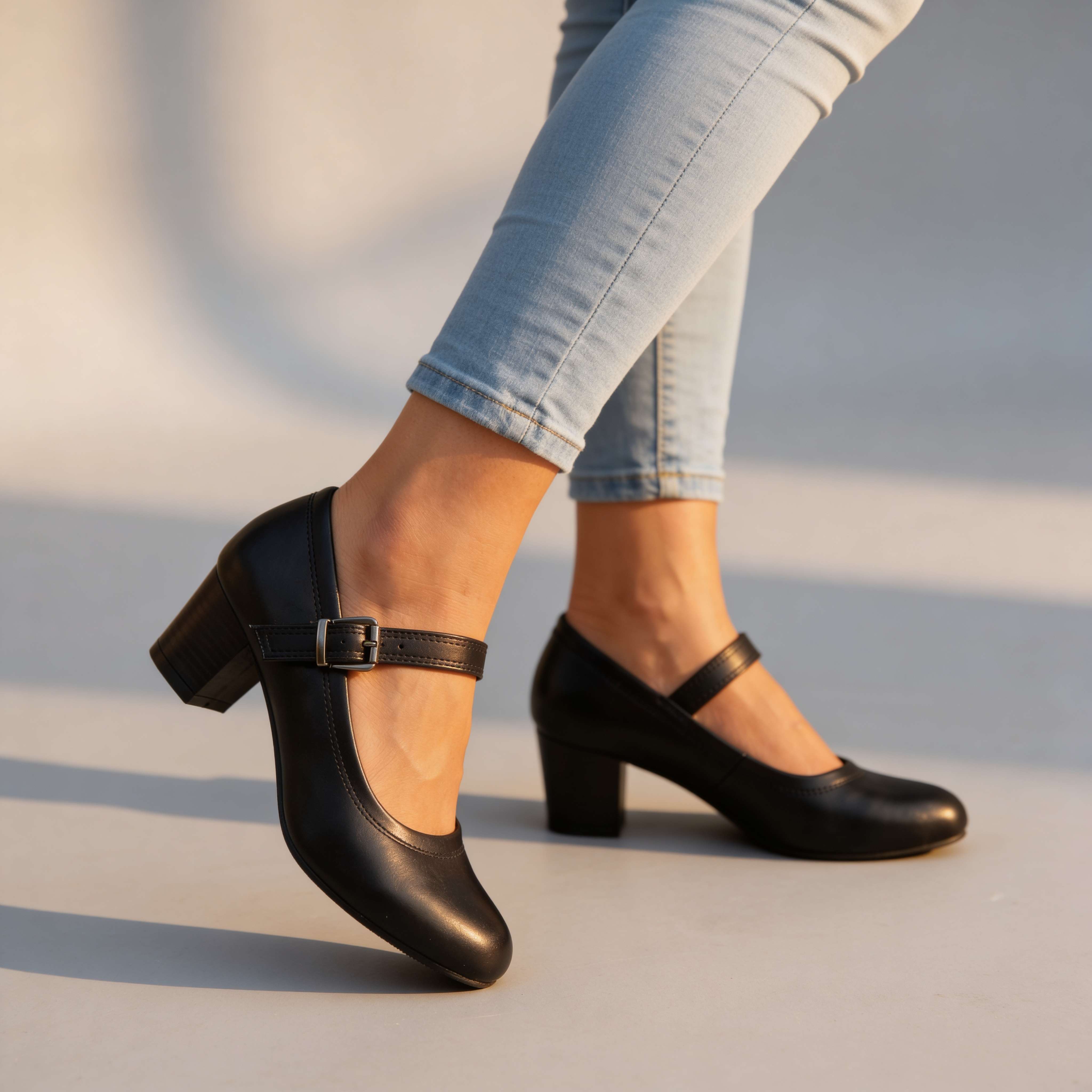 Bella Buckle Strap Pumps