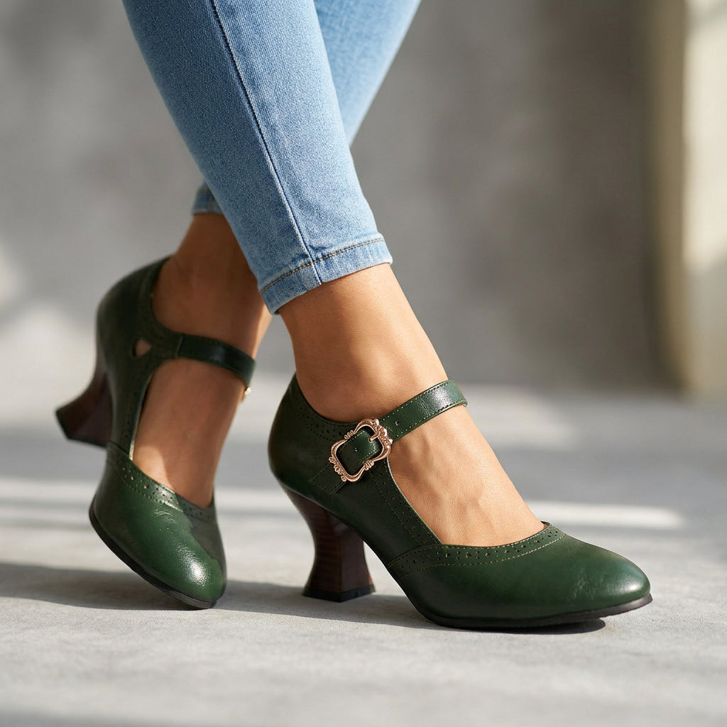 Leonia Brogue Buckle Loafers