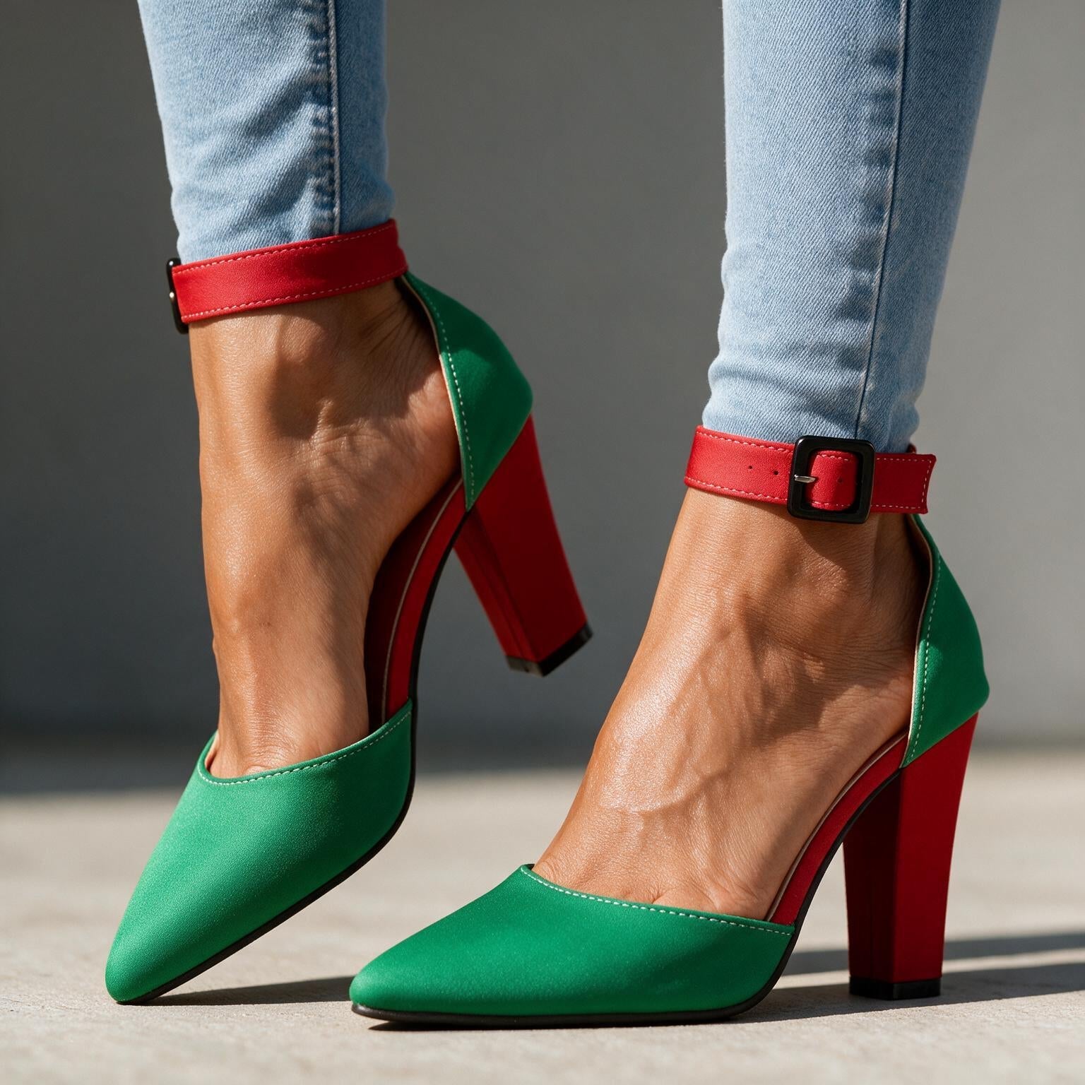 Roxanne Retro Buckle Heels