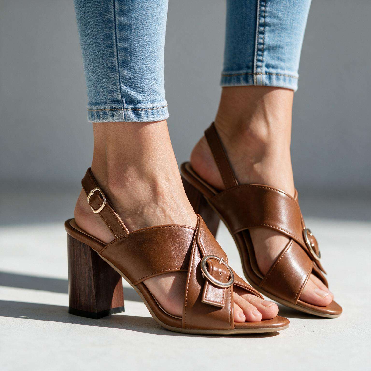Rachelle Slingback Buckle Heels