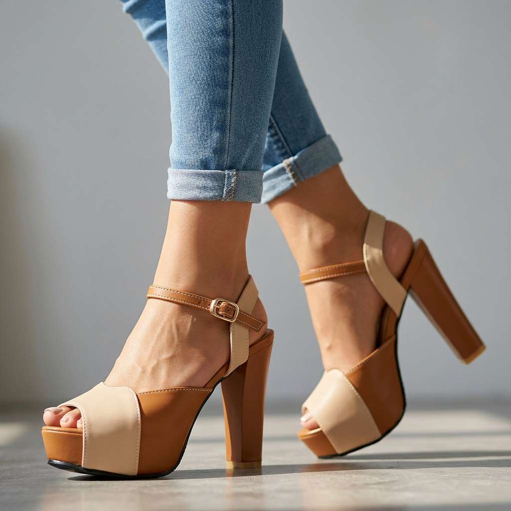 Adela Open Toe Heels