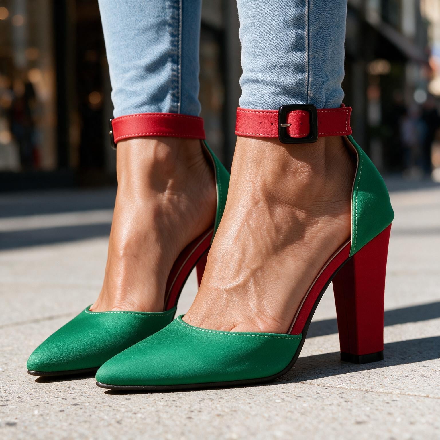 Roxanne Retro Buckle Heels