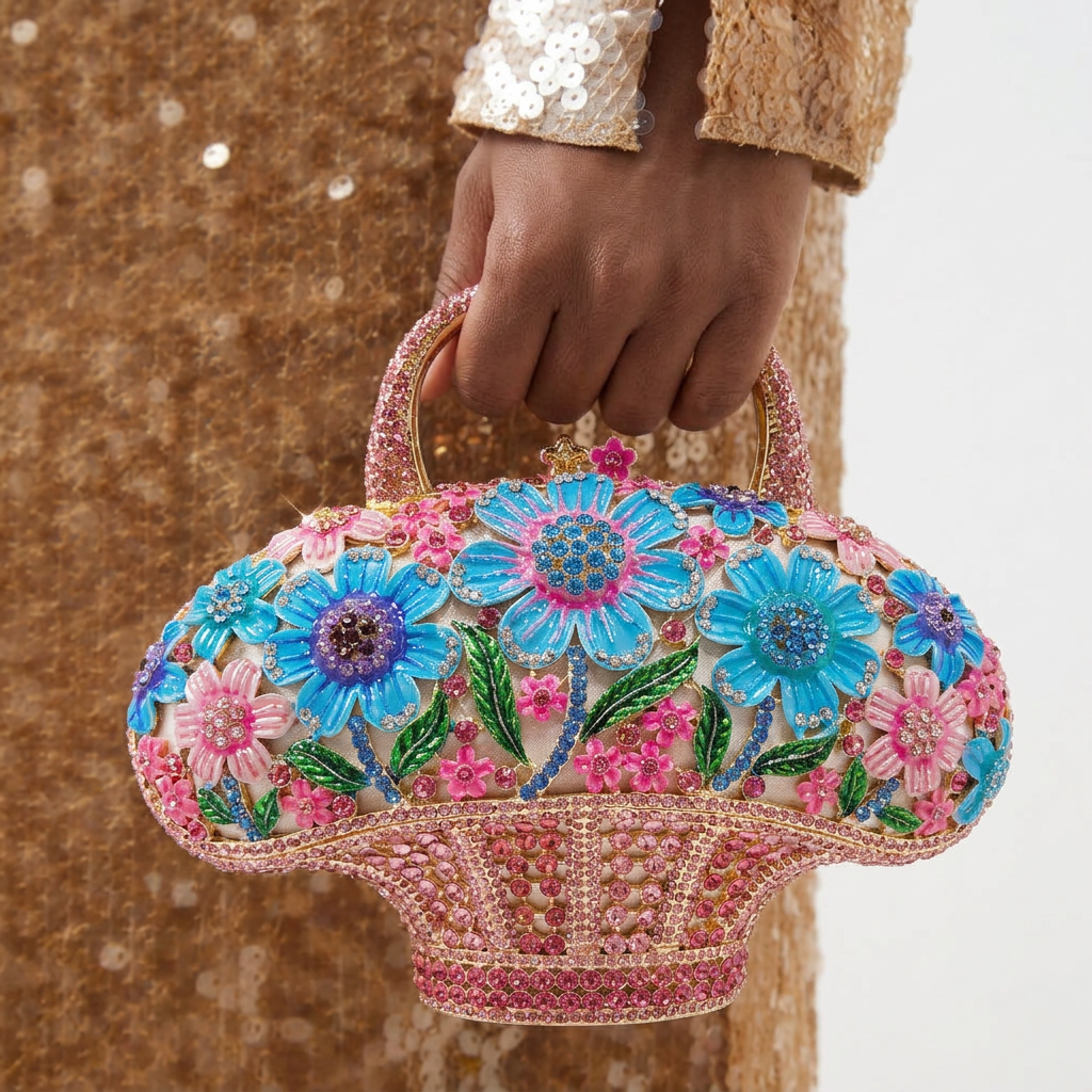 Bluebell Basket Crystal Bag  - By Qivii