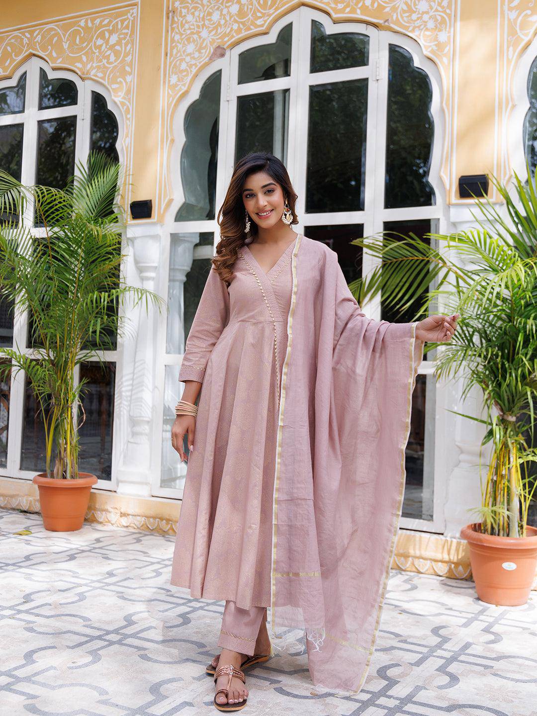 Mahogany Rose Kurta Set - qivii