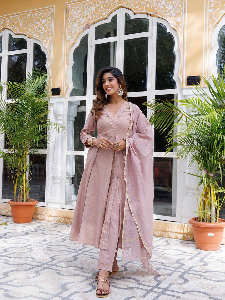 Mahogany Rose Kurta Set - qivii