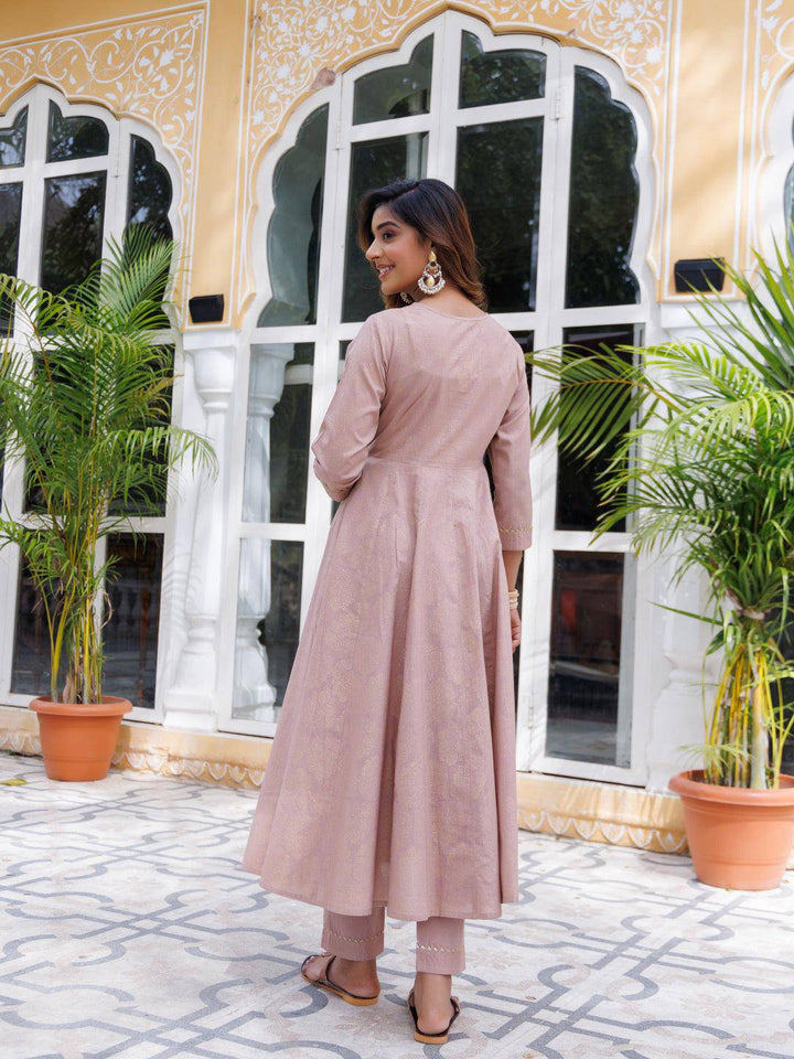 Mahogany Rose Kurta Set - qivii