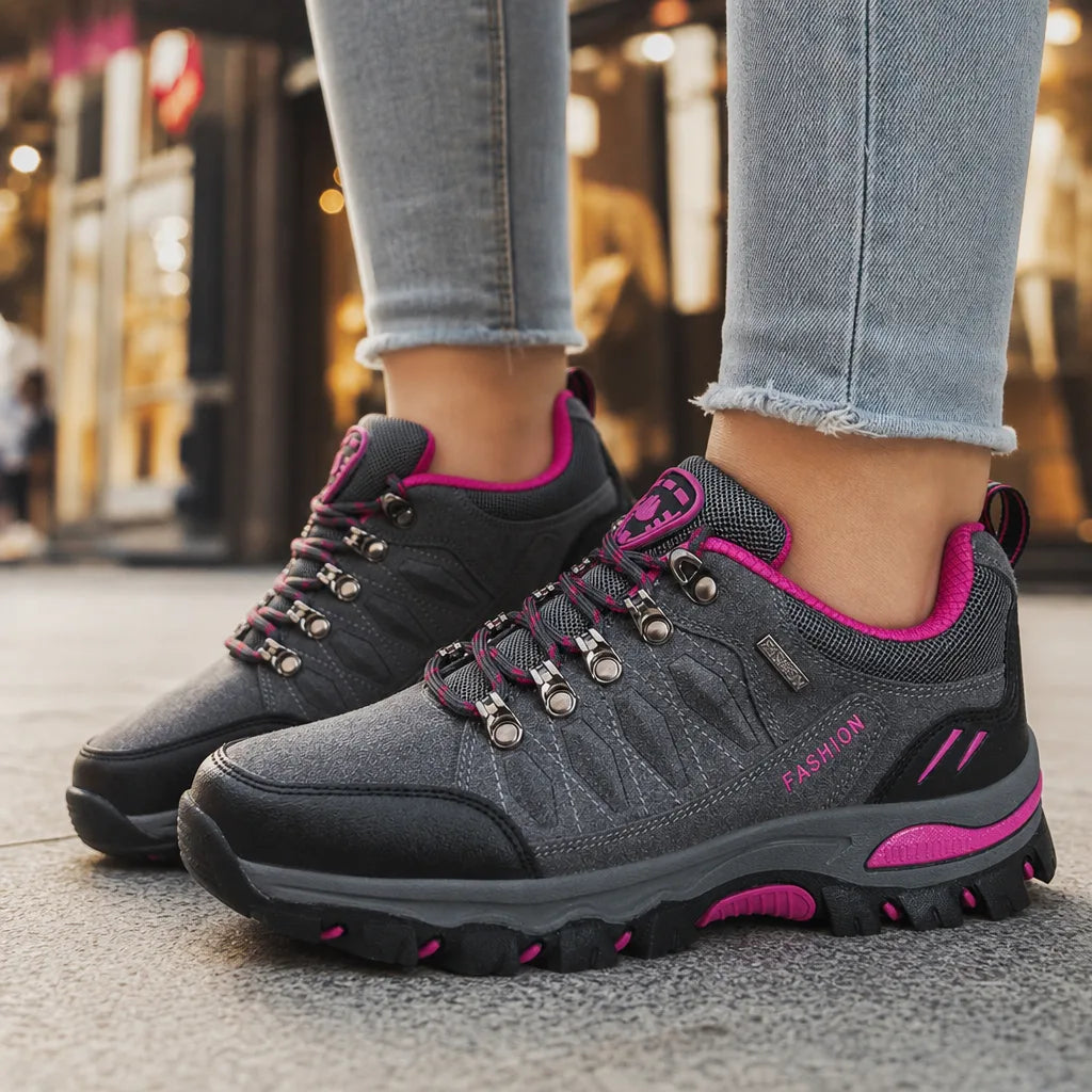 Marisette women's trail running shoes by Hudson Ridge featuring multi-color design and breathable mesh for outdoor running.