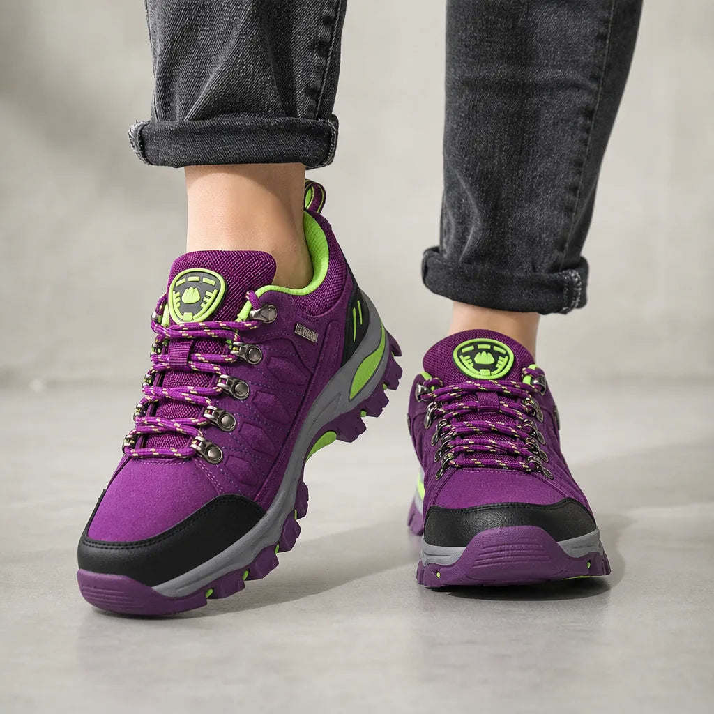 Purple Marisette women's trail running shoes by Qivii, Hudson Ridge, with breathable mesh and durable outsole for outdoor running.
