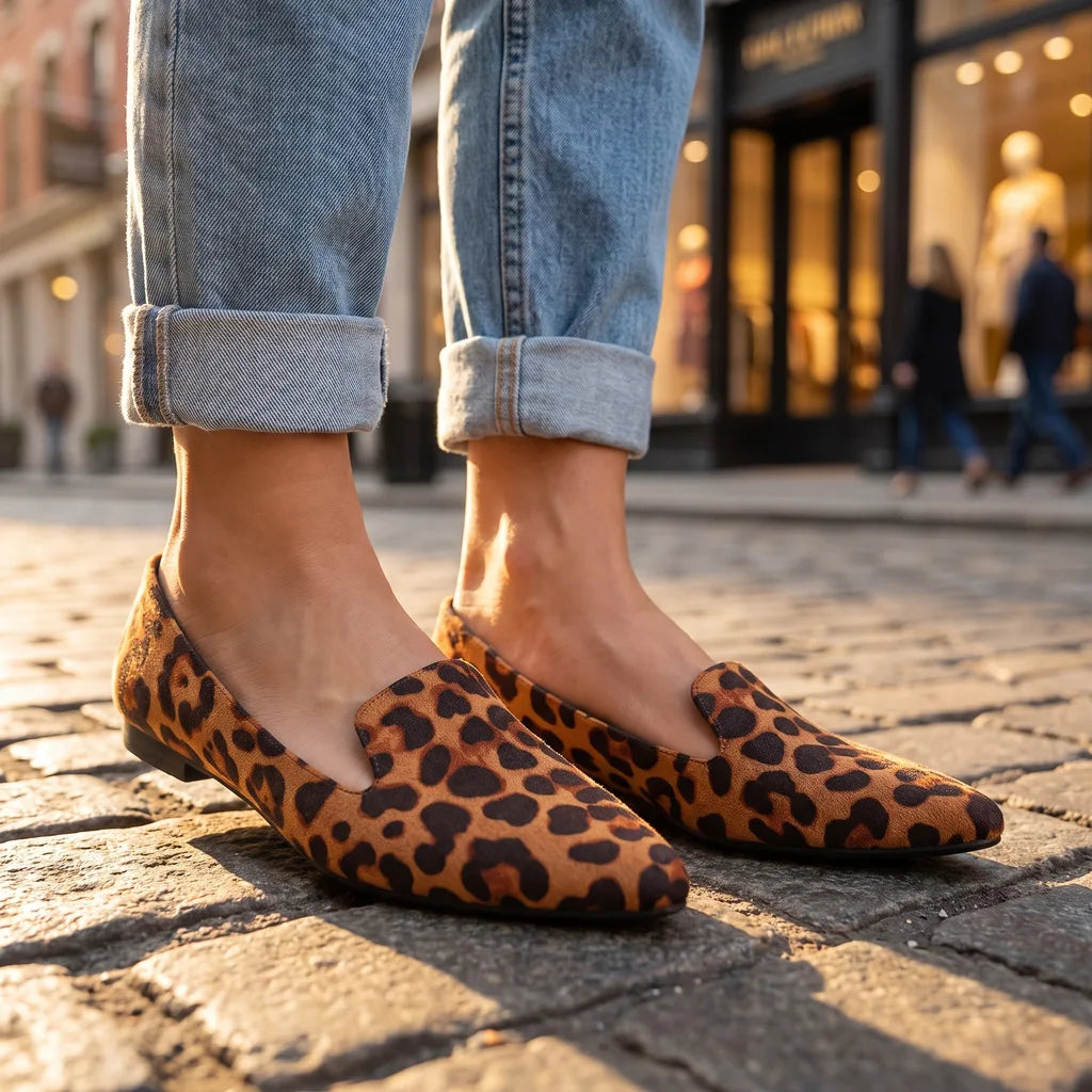 Marlena women's slip-on ballet flats by Hudson Ridge, multi-color slip-on footwear with a comfortable, casual design.