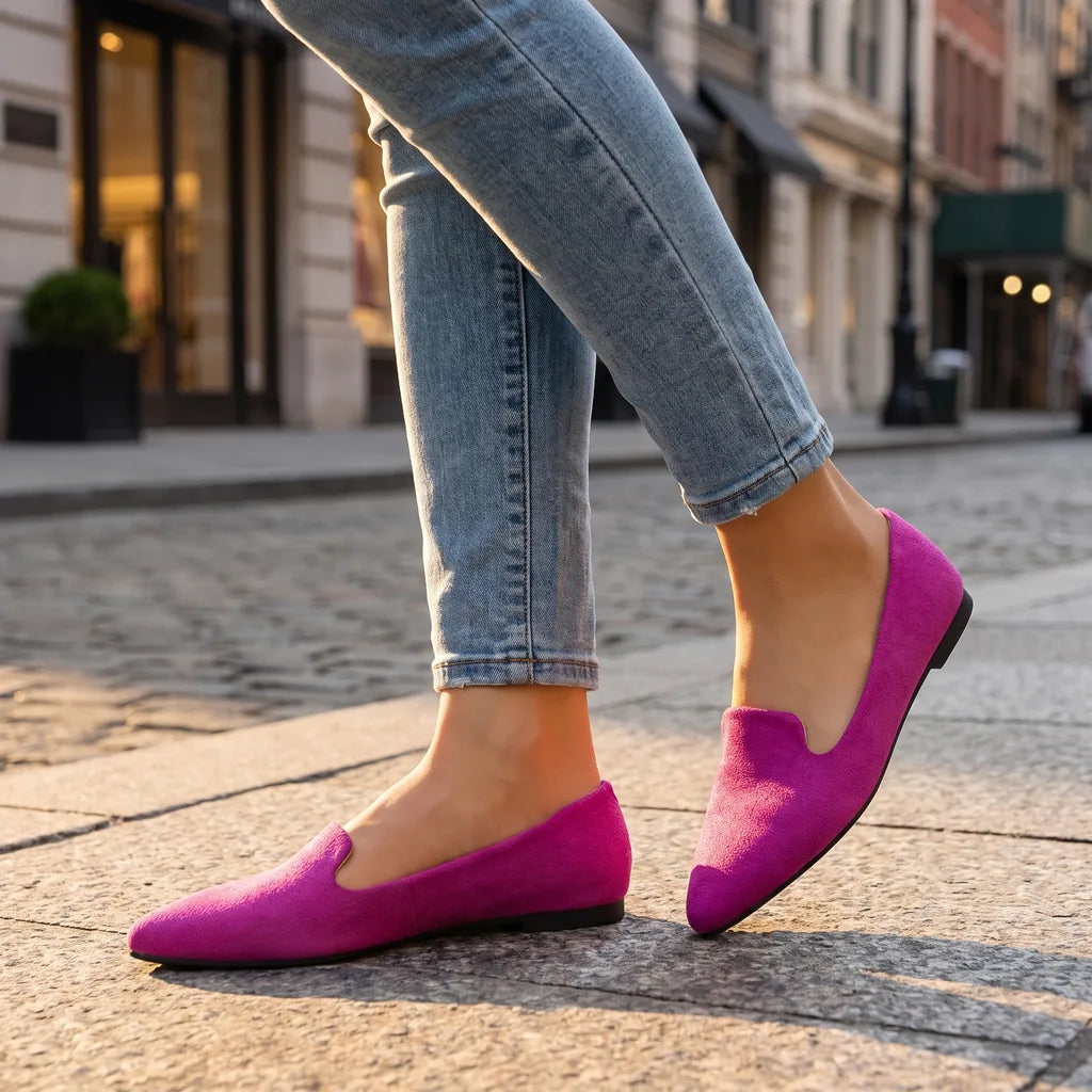 Marlena women's slip-on ballet flats by Hudson Ridge, featuring a multi-color design and comfortable slip-on style for women.