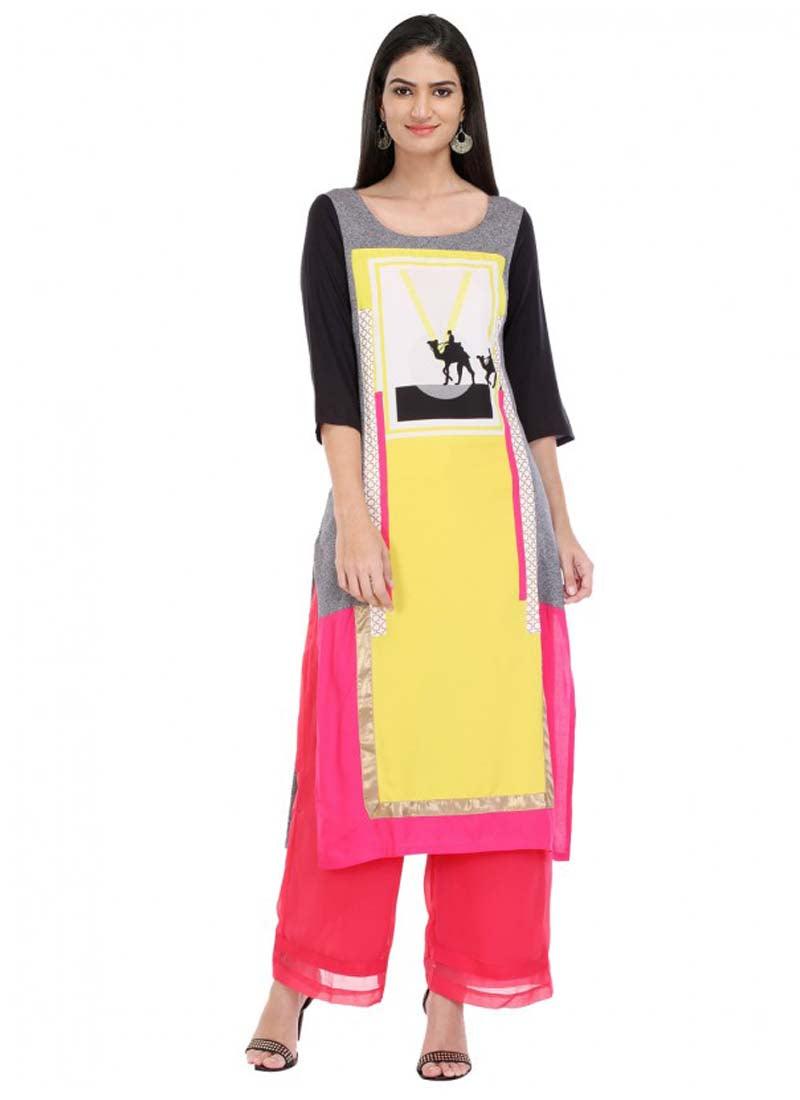 Marvelous Multi Color Printed Long casual Kurti by Qivii