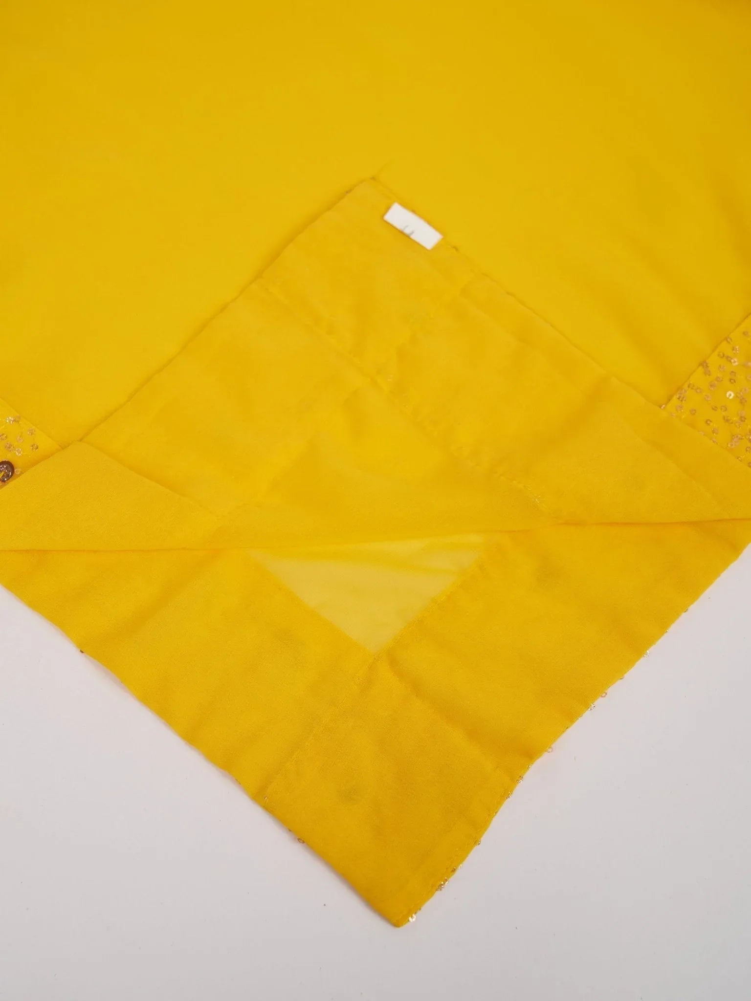 Men Yellow Georgette Sequin Embroidered Dupatta