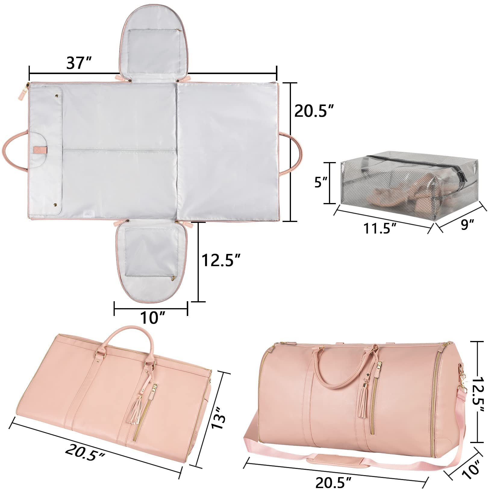 Men's and Women's Large Capacity Folding Suit Travel Duffle Bag  - By Qivii
