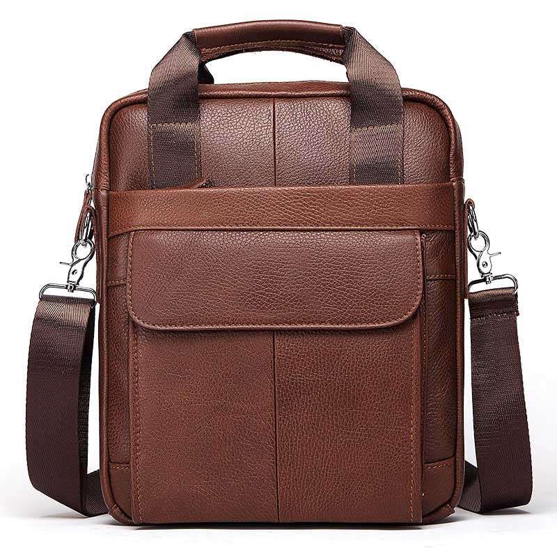 Men's Business Commute Genuine Leather Messenger Bag  - By Qivii