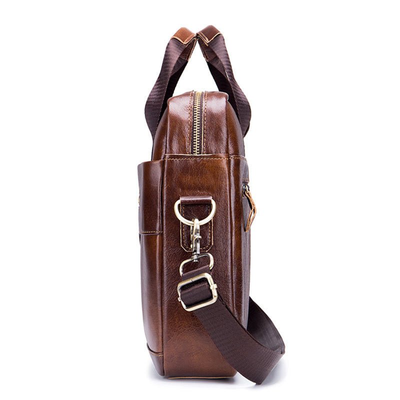 Men's Leather Laptop Shoulder Messenger Bag  - By Qivii