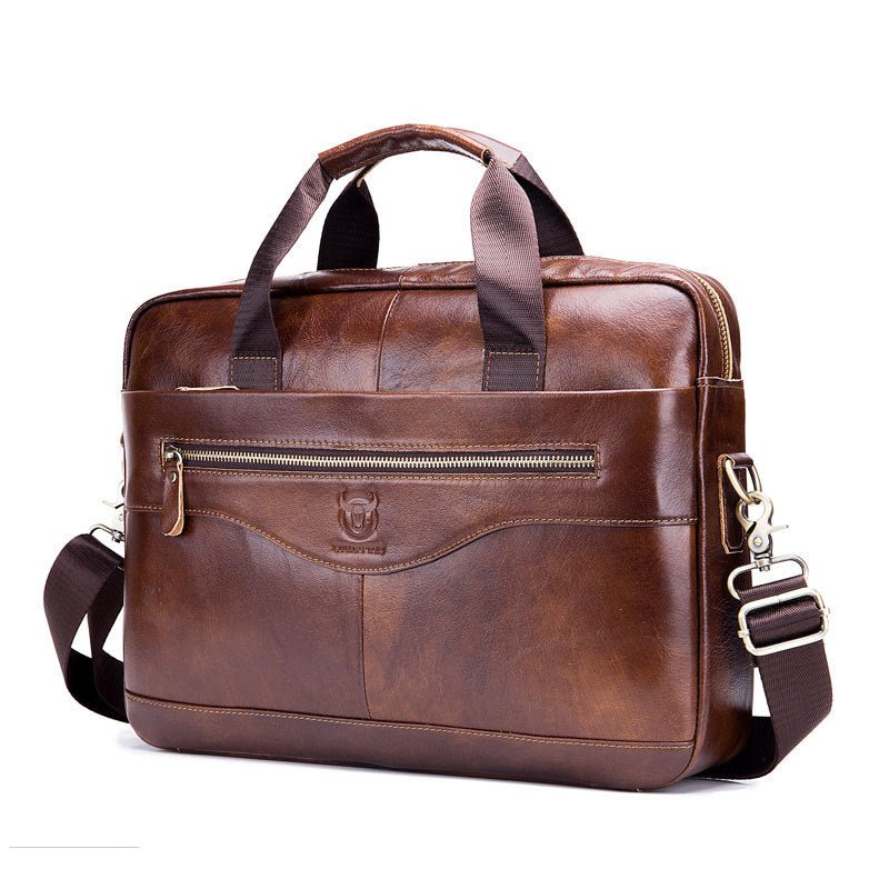 Men's Leather Laptop Shoulder Messenger Bag  - By Qivii