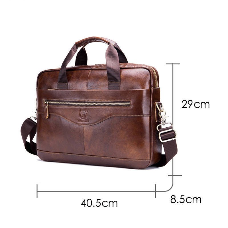 Men's Leather Laptop Shoulder Messenger Bag  - By Qivii