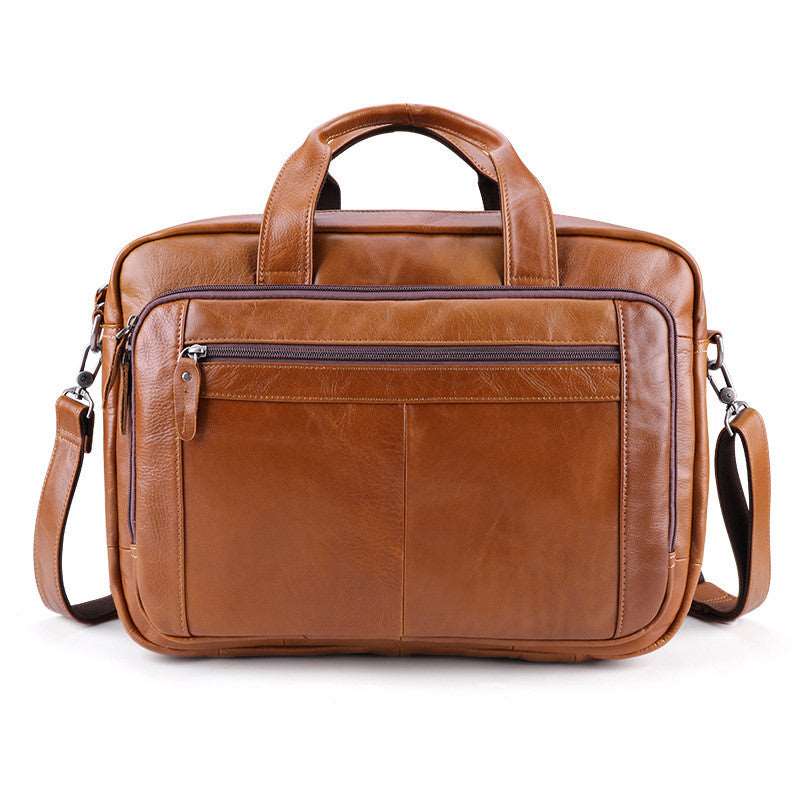 Men's Luxury 17 inch Cowhide Leather Computer Bag  - By Qivii