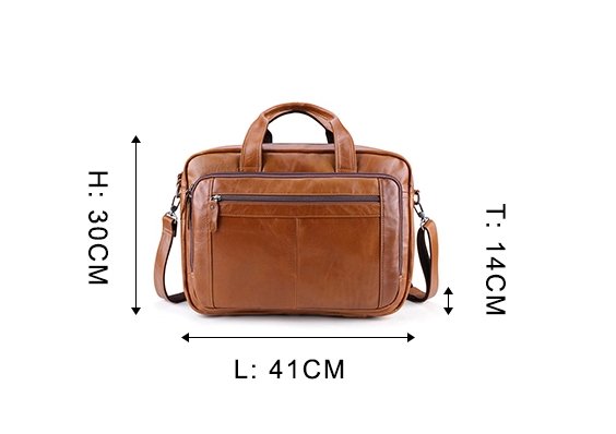Men's Luxury 17 inch Cowhide Leather Computer Bag  - By Qivii