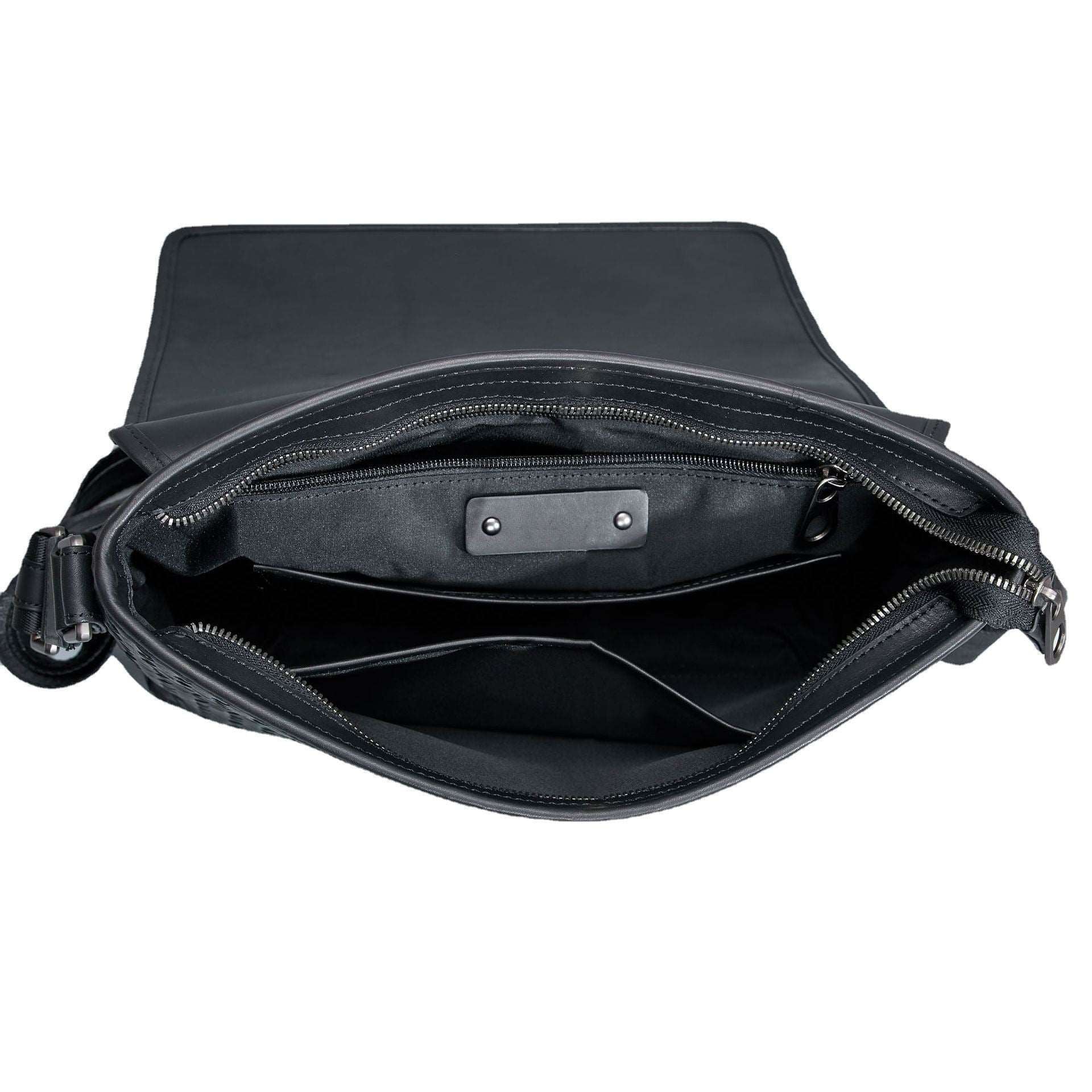 Men's Luxury Business Casual Leather Woven Messenger Bag  - By Qivii