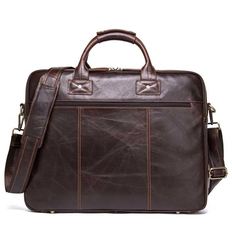 Men's Luxury Casual Leather Business Briefcase Shoulder Bag  - By Qivii