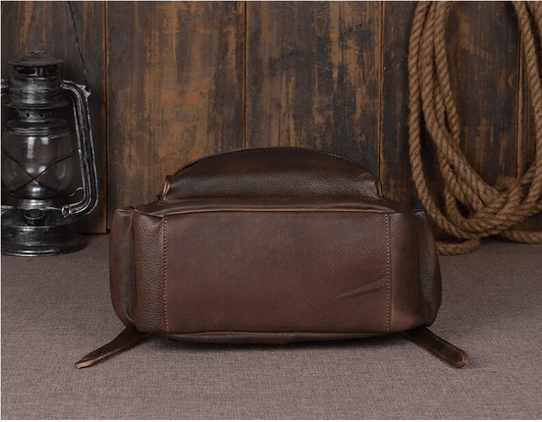 Men's Luxury Classic Leather Shoulder Backpack  - By Qivii