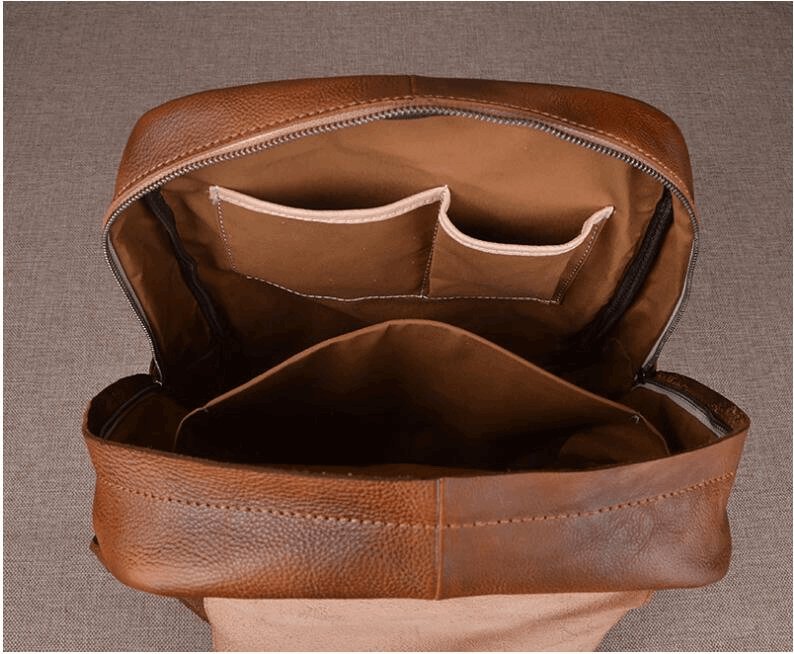 Men's Luxury Classic Leather Shoulder Backpack  - By Qivii