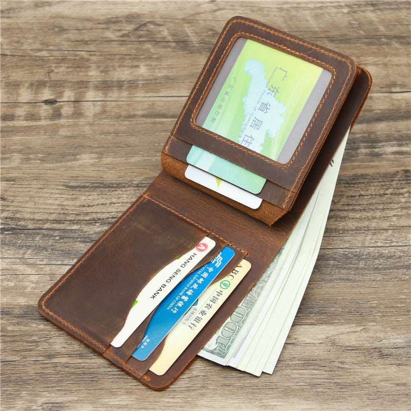 Men's Luxury Cowhide Leather Tri-Fold Wallet  - By Qivii