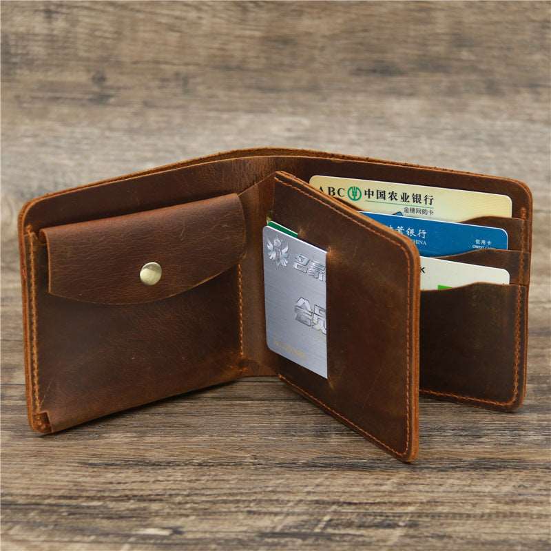 Men's Luxury Cowhide Leather Tri-Fold Wallet  - By Qivii