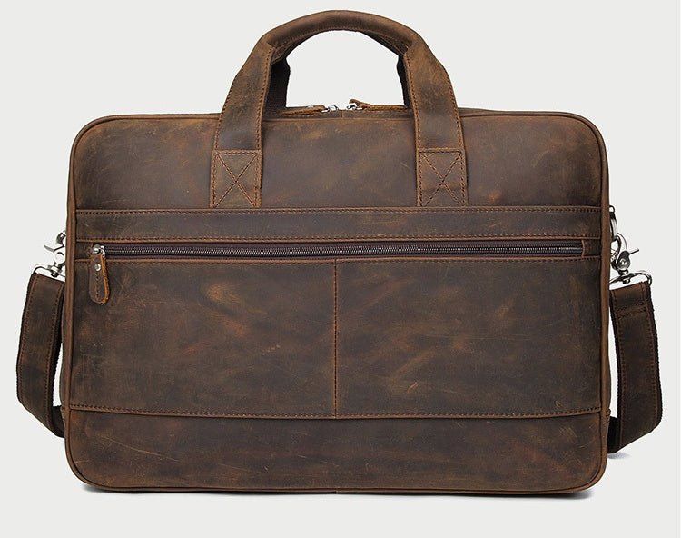 Men's Luxury Crazy Horse Leather Business Bag  - By Qivii