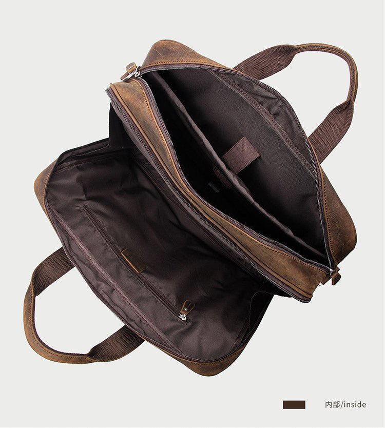 Men's Luxury Crazy Horse Leather Business Bag  - By Qivii